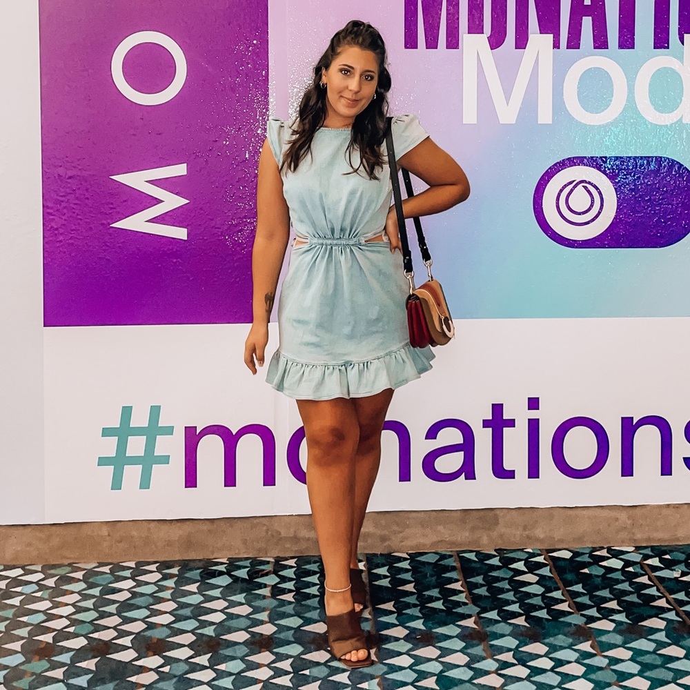 Denim, Cut-Out Mini Dress